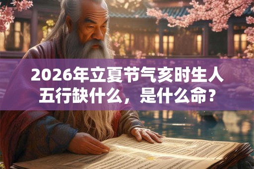2026年立夏节气亥时生人五行缺什么，是什么命？