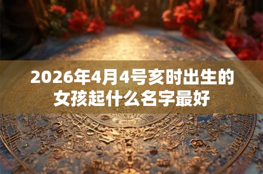 2026年4月4号亥时出生的女孩起什么名字最好