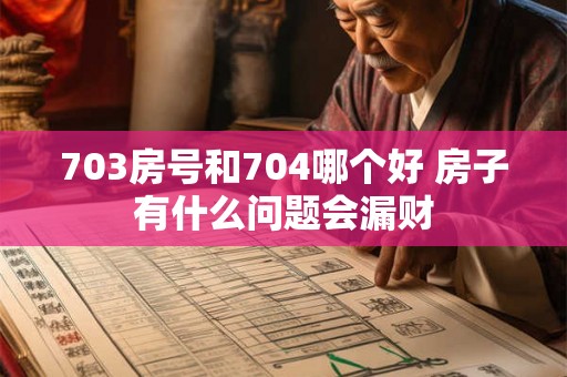 703房号和704哪个好 房子有什么问题会漏财