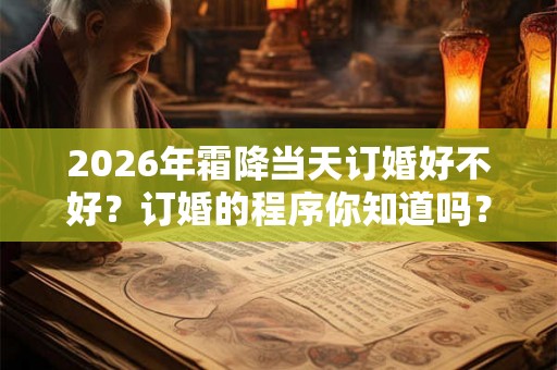 2026年霜降当天订婚好不好？订婚的程序你知道吗？