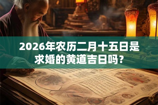 2026年农历二月十五日是求婚的黄道吉日吗？