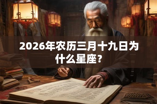 2026年农历三月十九日为什么星座? 2026年农历三月十九日为什么星座?