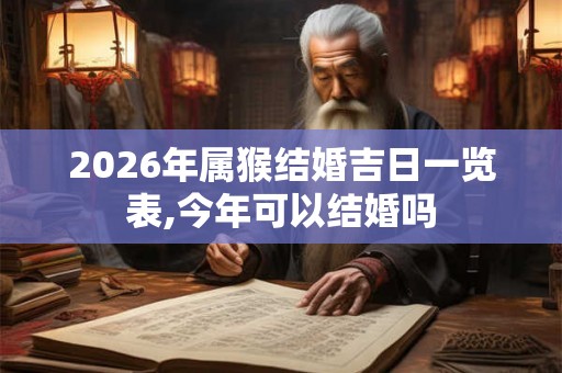 2026年属猴结婚吉日一览表,今年可以结婚吗