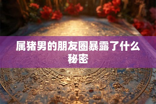 属猪男的朋友圈暴露了什么秘密
