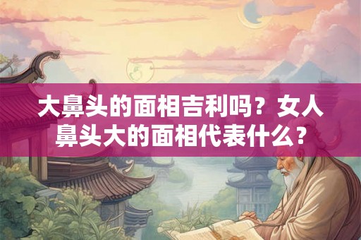 大鼻头的面相吉利吗?女人鼻头大的面相代表什么? 大鼻头的面相吉利吗?女人鼻头大的面相代表什么?