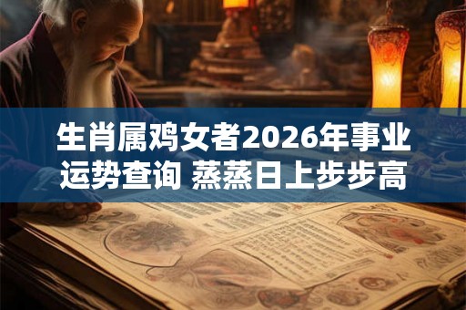 生肖属鸡女者2026年事业运势查询 蒸蒸日上步步高升