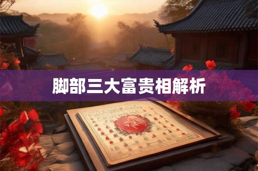 脚部三大富贵相解析