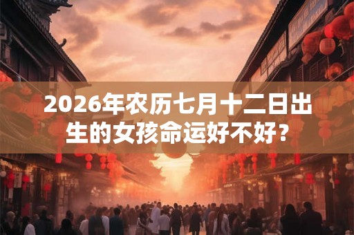 2026年农历七月十二日出生的女孩命运好不好？