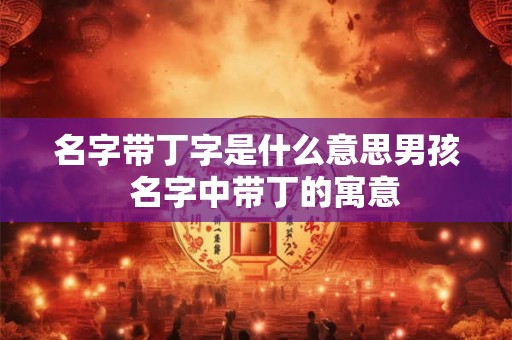 名字带丁字是什么意思男孩  名字中带丁的寓意