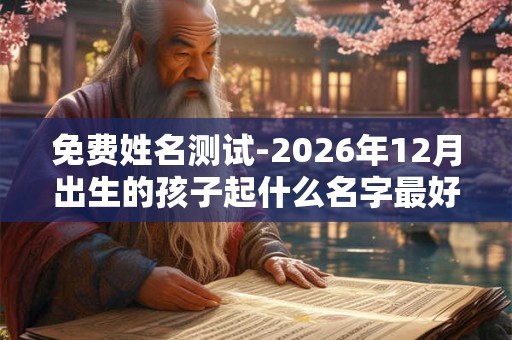 免费姓名测试-2026年12月出生的孩子起什么名字最好 免费姓名测试-2026年12月出生的孩子起什么名字最好