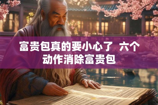 富贵包真的要小心了 六个动作消除富贵包 富贵包真的要小心了 六个动作消除富贵包