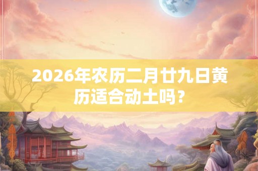 2026年农历二月廿九日黄历适合动土吗？