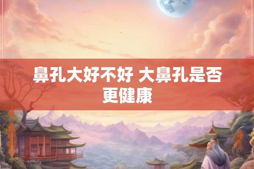 鼻孔大好不好 大鼻孔是否更健康