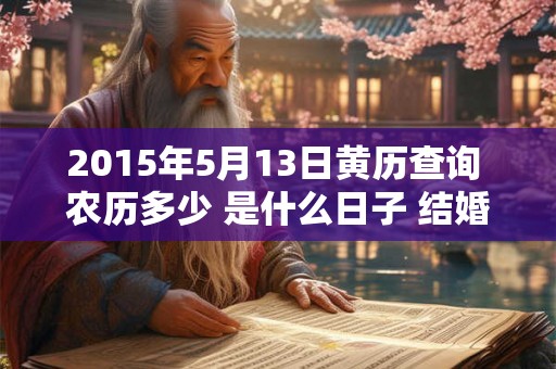 2015年5月13日黄历查询 农历多少 是什么日子 结婚吉时
