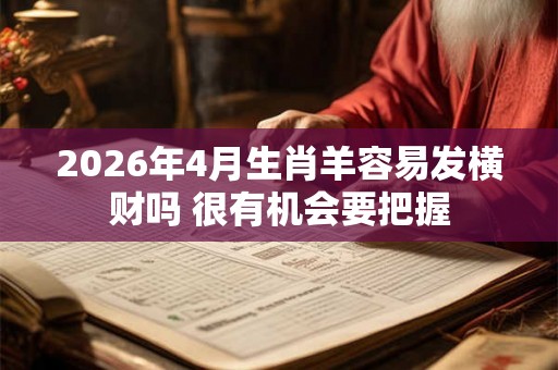 2026年4月生肖羊容易发横财吗 很有机会要把握