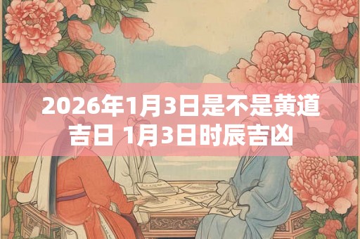 2026年1月3日是不是黄道吉日 1月3日时辰吉凶 2026年1月3日是不是黄道吉日 1月3日时辰吉凶