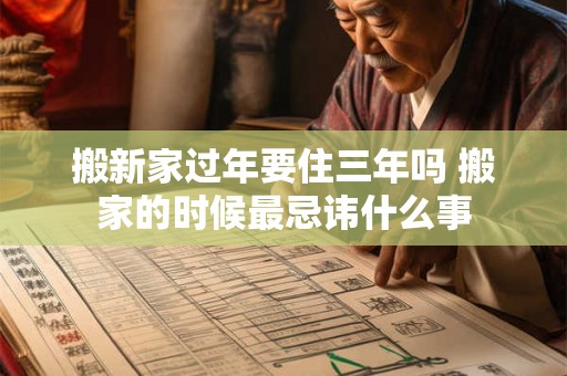 搬新家过年要住三年吗 搬家的时候最忌讳什么事
