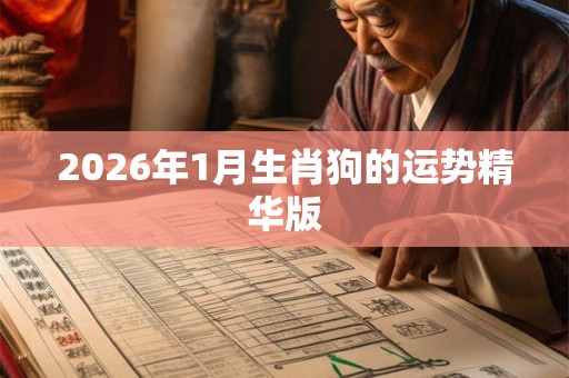 2026年1月生肖狗的运势精华版