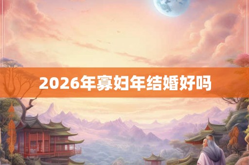 2026年寡妇年结婚好吗