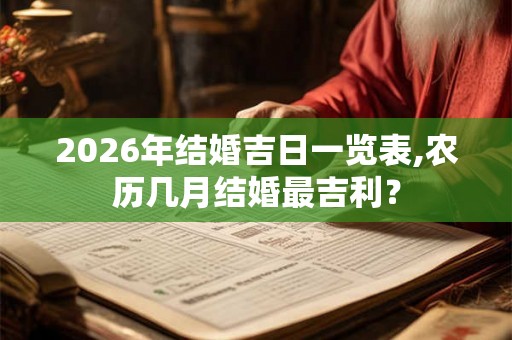 2026年结婚吉日一览表,农历几月结婚最吉利？