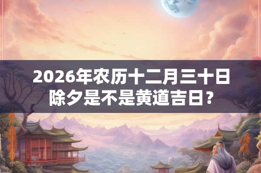 2026年农历十二月三十日除夕是不是黄道吉日？