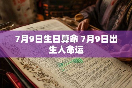 7月9日生日算命 7月9日出生人命运