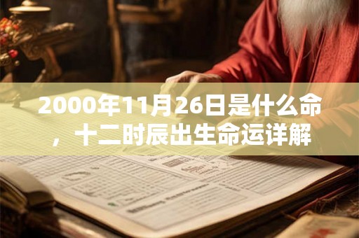 2000年11月26日是什么命，十二时辰出生命运详解