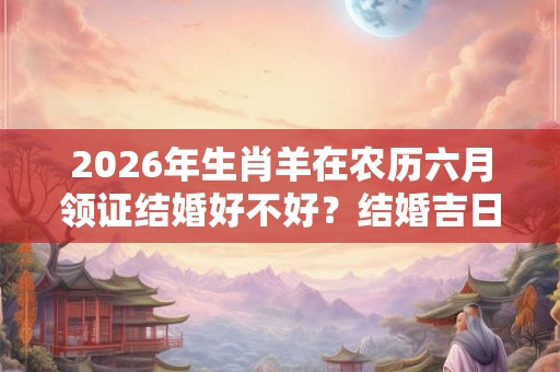 2026年生肖羊在农历六月领证结婚好不好?结婚吉日推荐 2026年生肖羊在农历六月领证结婚好不好?结婚吉日推荐