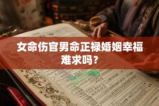 女命伤官男命正禄婚姻幸福难求吗？