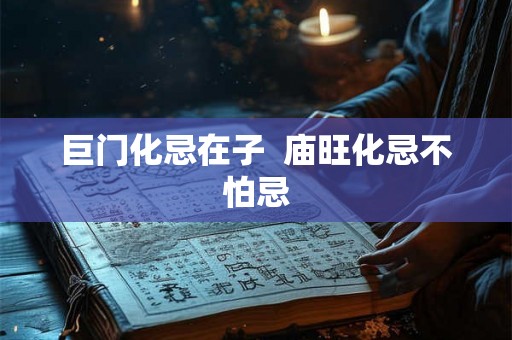 巨门化忌在子  庙旺化忌不怕忌