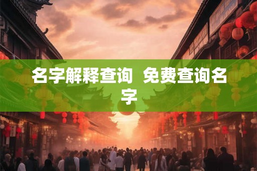 名字解释查询  免费查询名字