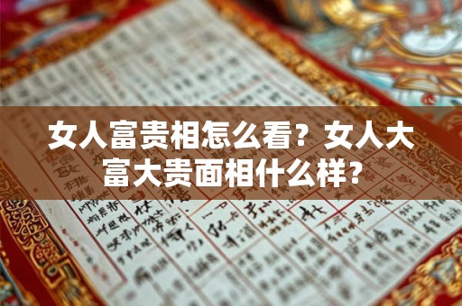 女人富贵相怎么看?女人大富大贵面相什么样? 女人富贵相怎么看?女人大富大贵面相什么样?