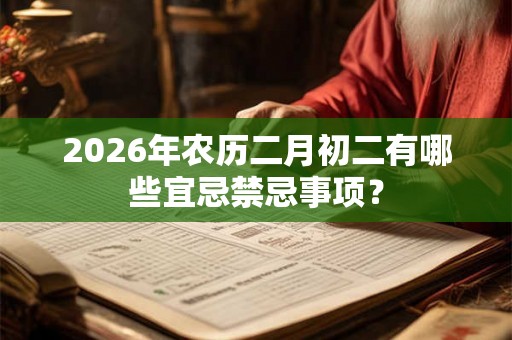 2026年农历二月初二有哪些宜忌禁忌事项？