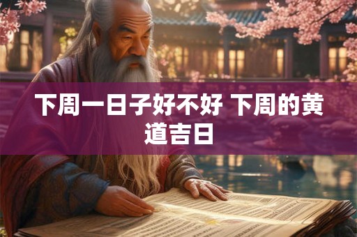 下周一日子好不好 下周的黄道吉日 下周一日子好不好 下周的黄道吉日