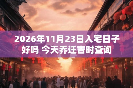 2026年11月23日入宅日子好吗 今天乔迁吉时查询