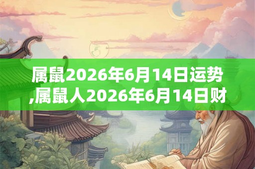 属鼠2026年6月14日运势,属鼠人2026年6月14日财运,生肖鼠2026年6月14日运势