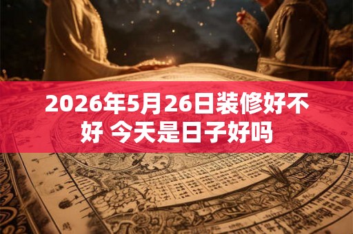 2026年5月26日装修好不好 今天是日子好吗
