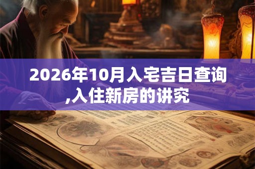 2026年10月入宅吉日查询,入住新房的讲究