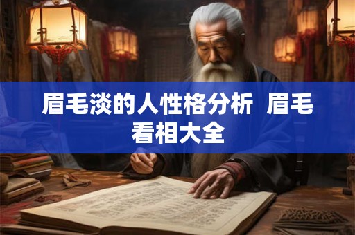 眉毛淡的人性格分析  眉毛看相大全