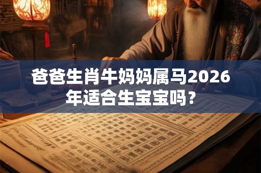 爸爸生肖牛妈妈属马2026年适合生宝宝吗？