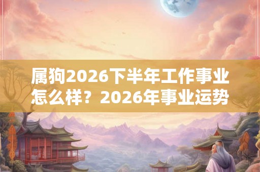 属狗2026下半年工作事业怎么样?2026年事业运势怎么样? 属狗2026下半年工作事业怎么样?2026年事业运势怎么样?