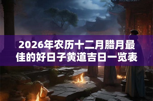 2026年农历十二月腊月最佳的好日子黄道吉日一览表！