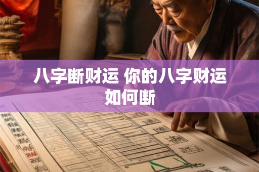 八字断财运 你的八字财运如何断 八字断财运 你的八字财运如何断