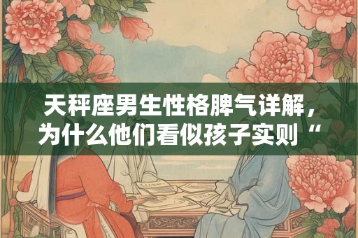 天秤座男生性格脾气详解，为什么他们看似孩子实则“不是孩子”？