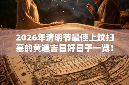 2026年清明节最佳上坟扫墓的黄道吉日好日子一览! 2026年清明节最佳上坟扫墓的黄道吉日好日子一览!