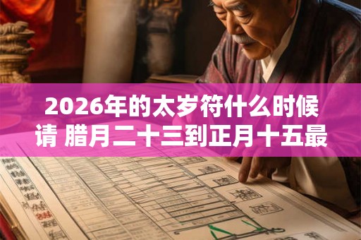 2026年的太岁符什么时候请 腊月二十三到正月十五最佳