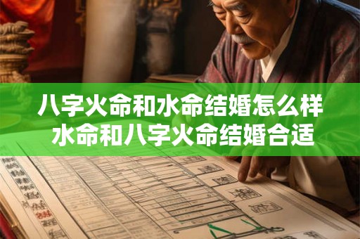 八字火命和水命结婚怎么样 水命和八字火命结婚合适吗