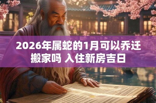 2026年属蛇的1月可以乔迁搬家吗 入住新房吉日