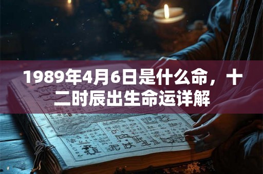 1989年4月6日是什么命，十二时辰出生命运详解
