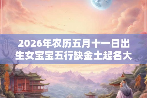 2026年农历五月十一日出生女宝宝五行缺金土起名大全 2026年农历五月十一日出生女宝宝五行缺金土起名大全
